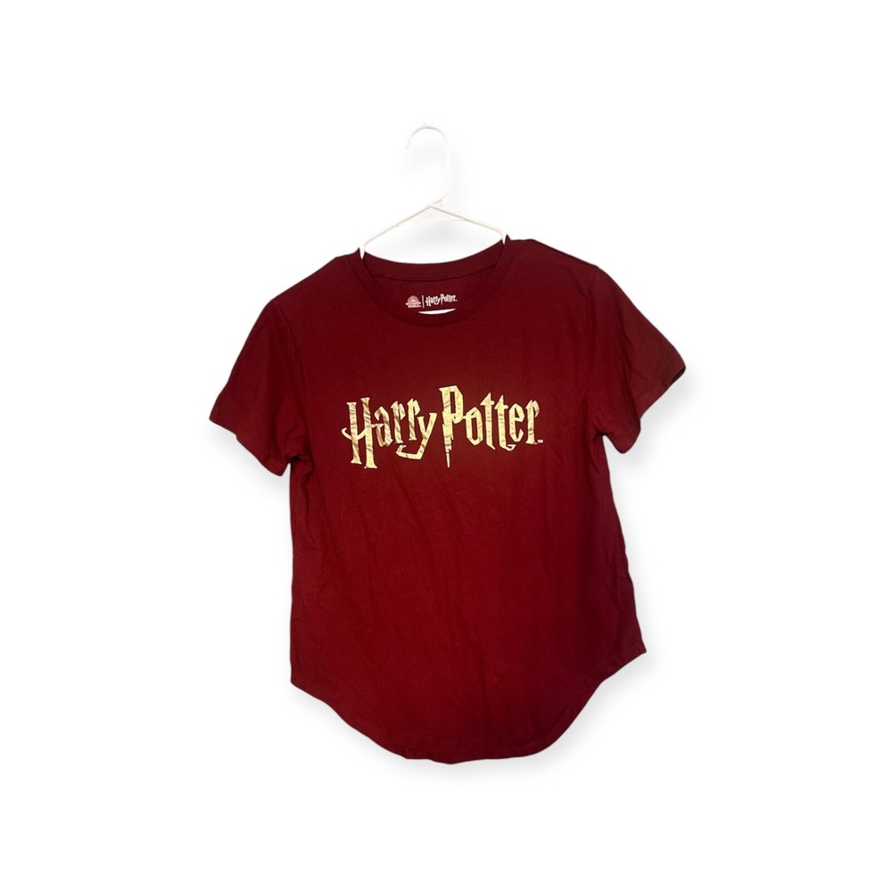 Harry Potter Womens Junior Burgundy Round Hem Shirt Size Large